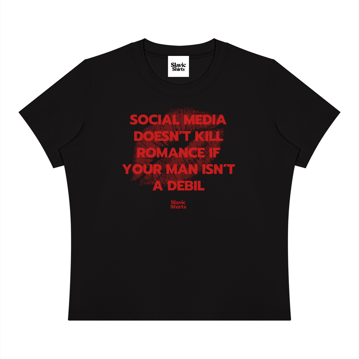 Social Media Doesn't Kill Romance If Your Man Isn't A Debil Baby Tee – Black