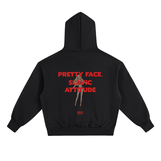 Pretty Face. Slavic Attitude Hoodie – Black