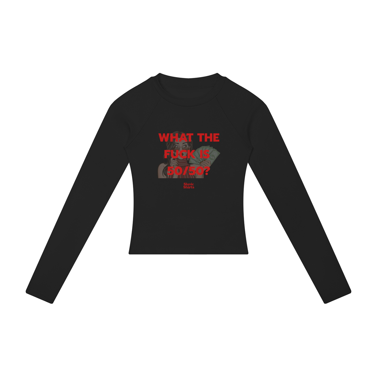 What The Fuck Is 50/50? Women's Long Sleeve – Black