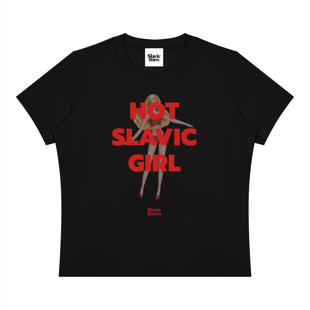 Hot Slavic Girl Baby Tee – Black