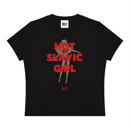 Hot Slavic Girl Baby Tee – Black
