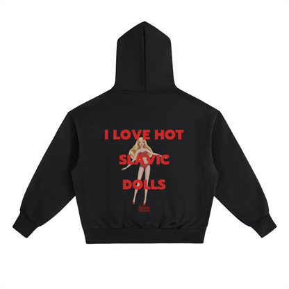 I Love Hot Slavic Dolls Hoodie – Black