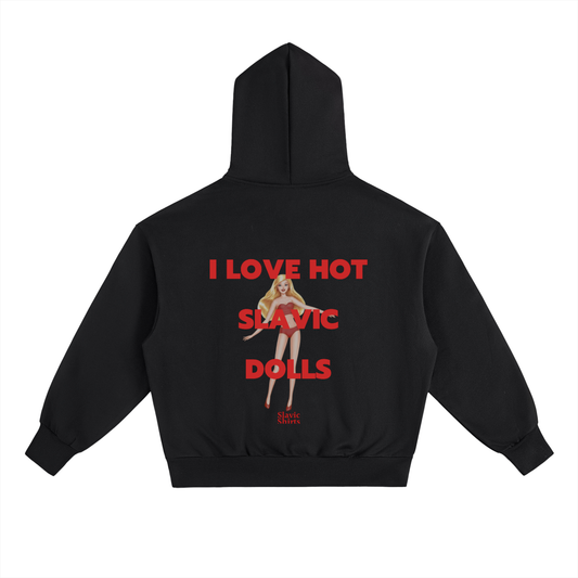 I Love Hot Slavic Dolls Hoodie – Black