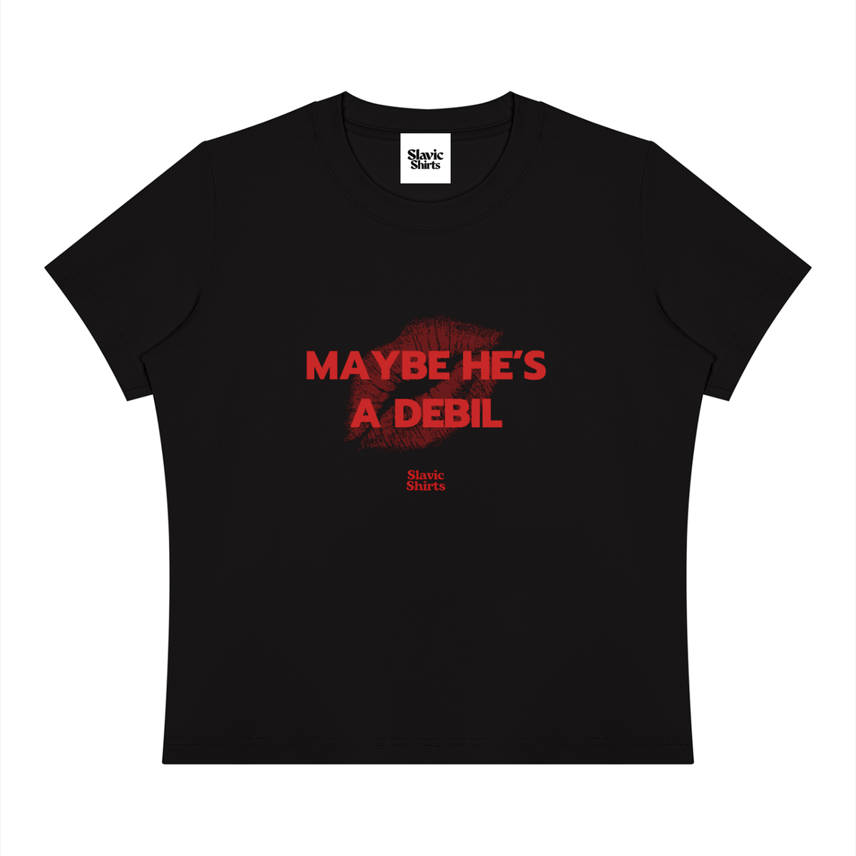 Maybe He's A Debil Baby Tee – Black