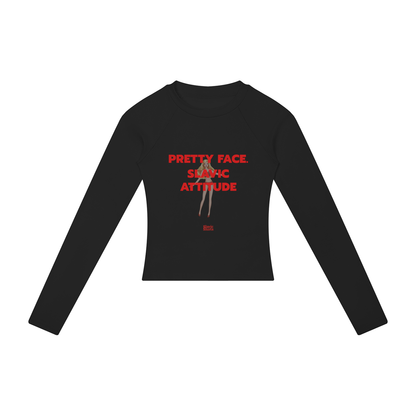 Pretty Face. Slavic Attitude Women's Long Sleeve – Black