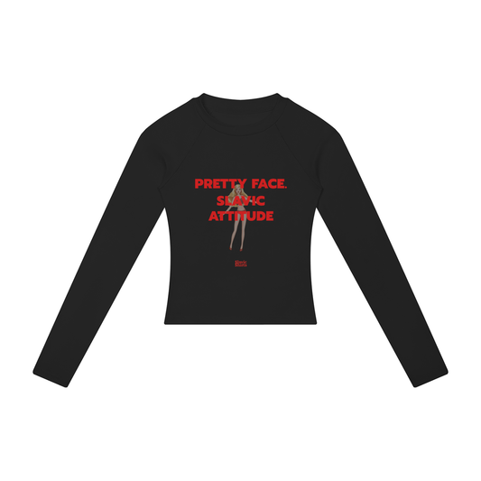 Pretty Face. Slavic Attitude Women's Long Sleeve – Black