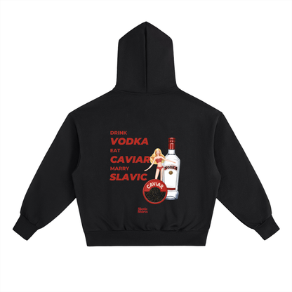 Drink Vodka, Eat Caviar, Marry Slavic Hoodie – Black