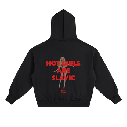 Hot Girls Are Slavic Hoodie – Black
